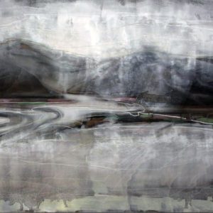A Nordic Day (2012) -Oil, drawing, pigmented shellac on wood - 42 x 60 cm