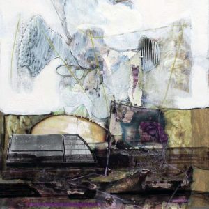 A dearer time together (2018) - Oil, drawing, collage, decollage on cardboard - 29 x 20 cm