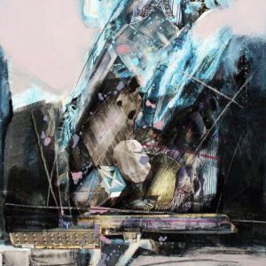 A delicate operation (2020) - Oil, drawing, collage on cardboard - 29 x 21 cm