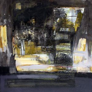A night preparing an unending day (2016) - Oil, drawing, pigmented shellac on canvas - 80 x 70 cm