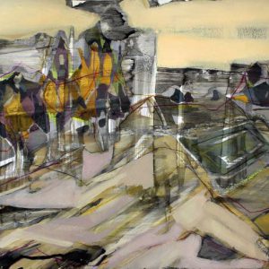 A peripatetic philosophy (2016) - Oil, drawing, pigmented shellac on cardboard - 42 x 56 cm