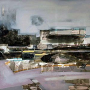 Across the clutches of time (2016) - Oil, drawing, pigmented shellac on canvas - 70 x 80 cm