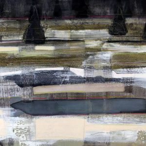 An haunting idea of beginning (2016) - Oil, drawing, pigmented shellac on cardboard - 42 x 56 cm