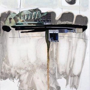 Ascension (2015) - Oil, drawing, collage, pigmented shellac on cardbord - 42 x 30 cm
