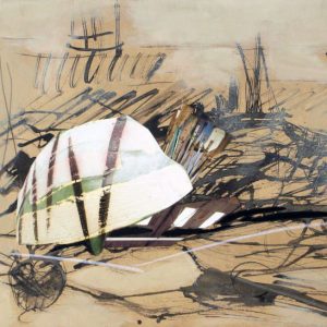 Berceuse (2014) - Oil, drawing, collage, pigmented shellac on paper - 23 x 27 cm
