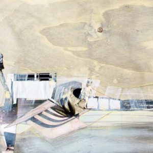 Cert (2014) - Oil, drawing, ink, collage on wood - 30 x 42 cm