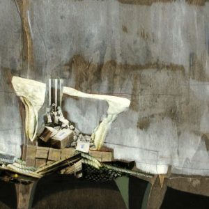 Corrigenda (2012) - Oil, drawing, pigmented shellac, collage on wood - 30 x 42 cm