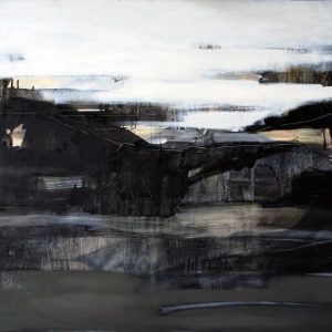 Decampment II (2014) - Oil, drawing, pigmented shellac on canvas - 70 x 80 cm