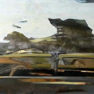 Decampment IX (2014) - Oil, drawing, pigmented shellac on canvas - 90 x 110 cm