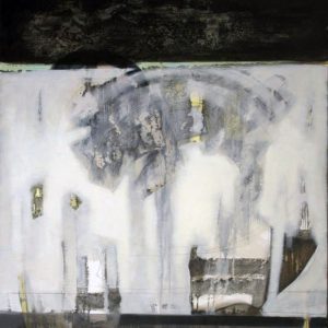 Decampment VI (2014) - Oil, drawing, pigmented shellac on canvas - 80 x 70 cm