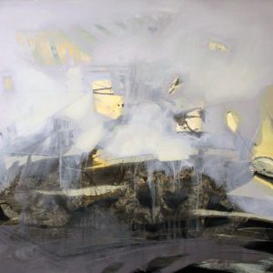 Decampment XVI (2014) - Oil, drawing, pigmented shellac on canvas - 70 x 80 cm