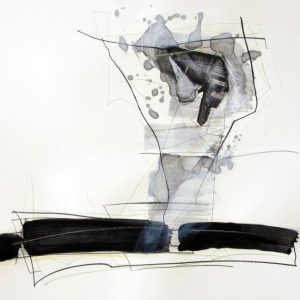 Decampment Z13 (2014) - Oil, drawing, pigmented shellac, collage on paper - 40 x 40 cm