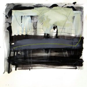 Decampment Z21 (2014) - Oil, drawing, pigmented shellac on paper - 40 x 40 cm