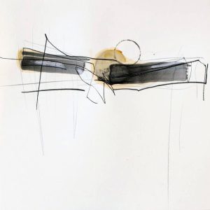 Decampment Z27 (2015) - Oil, drawing, pigmented shellac on paper - 40 x 40 cm