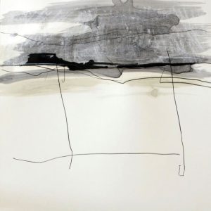 Decampment Z3 (2014) - Oil, drawing, pigmented shellac on paper - 40 x 40 cm