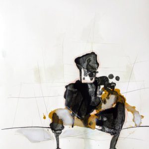 Decampment Z6 (2015) - Oil, drawing, pigmented shellac on paper - 40 x 40 cm