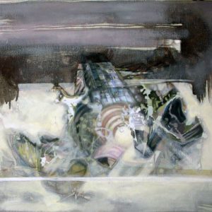 Decapsulation (2013) - Oil, drawing, pigmented shellac on canvas - 60 x 80 cm