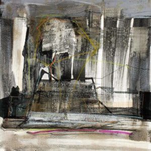 Dreaming in the absence of infraction (2016) - Oil, drawing, pigmented shellac on cardboard - 51 x 46 cm