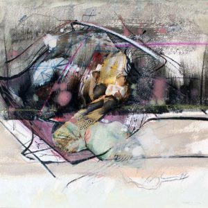 Even though you're just a stranger (2016) - Oil, drawing, collage on cardboard - 20 x 28 cm