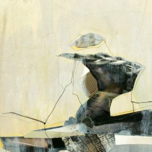 Fallacy (2014) - Oil, drawing, indian ink, collage on wood - 42 x 30 cm