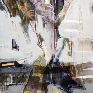 Full glass of an empty bottle (2017) - Oil, drawing, pigmented shellac on cardboard - 64 x 50 cm