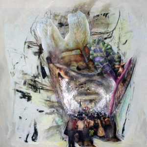 Great Moroseness (2010) - Oil, drawing, collage on paper - 27 x 21 cm