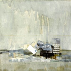 Hommage II (2012) - Oil, drawing, pigmented shellac, collage on wood - 30 x 42 cm