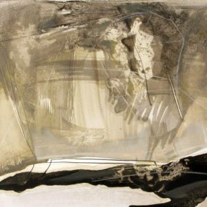 Hyphen II (2014) - Oil, drawing, pigmented shellac on cardboard - 32 x 44 cm
