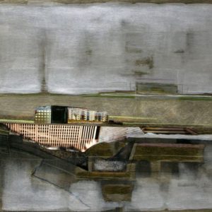 Identity (2012) - Oil, drawing, pigmented shellac, collage on wood - 42 x 60 cm