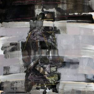 If my song repeats XXIX (2016) - Oil, drawing, pigmented shellac on cardboard - 56 x 42 cm