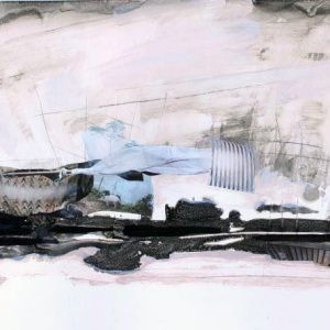 Initiatory (2015) - Oil, drawing, pigmented shellac, collage on cardboard - 30 x 42 cm