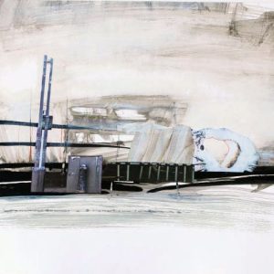 Intentional (2015) - Oil, drawing, collage, pigmented shellac on cardboard - 30 x 42 cm