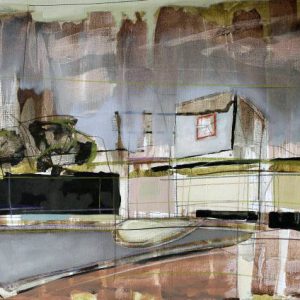 It won't matter anymore (2015) - Oil, drawing, pigmented shellac on linen paper - 42 x 56 cm