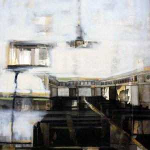 It's not that way (2015) - Oil, drawing, pigmented shellac on canvas - 80 x 70 cm