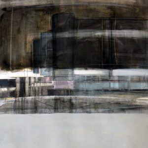 Licence (2014) - Oil, drawing, pigmented shellac on linen paper - 46 x 38 cm