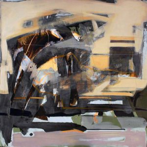 Low voltage noise (2015) - Oil, drawing, pigmented shellac on canvas - 80 x 80 cm