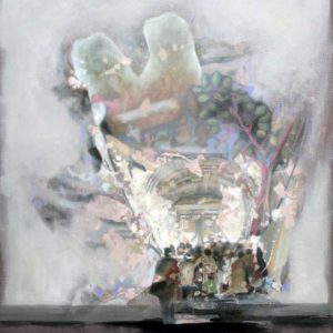 Molaren (2013) - Oil, drawing, pigmented shellac on canvas - 80 x 60 cm