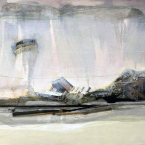 Morrow (2014) - Oil, drawing, pigmented shellac, collage on wood - 38 x 47 cm