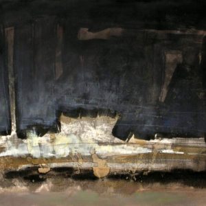 New Land I (2013) - Oil, drawing, pigmented shellac on canvas board - 40 x 50 cm