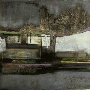 New Land IX (2014) - Oil, drawing, pigmented shellac on canvas - 60 x 80 cm