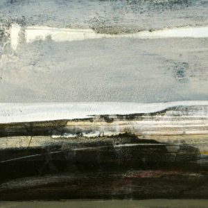 New Land VIII (2014) - Oil, drawing, pigmented shellac on cardboard - 20 x 26 cm