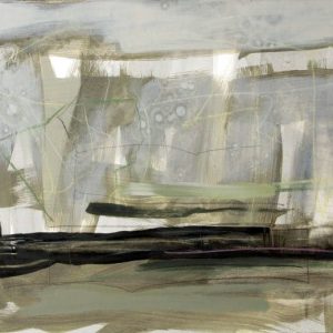 New Land XI (2014) - Oil, drawing, pigmented shellac on canvas panel - 40 x 50 cm