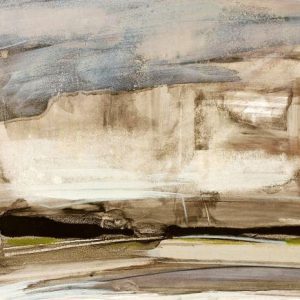 New Land XIII (2015) - Oil, drawing, pigmented shellac on cardboard - 32 x 40 cm