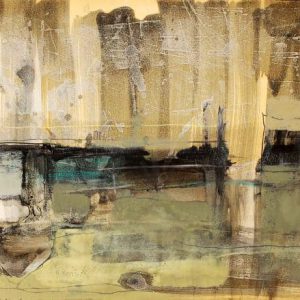 New Land XIV (2016) - Oil, drawing, pigmented shellac on cardboard - 32 x 48 cm