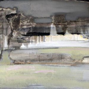 New Land XV (2016) - Oil, drawing, pigmented shellac on cardboard - 32 x 48 cm