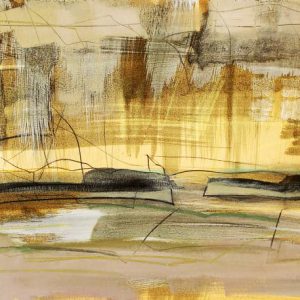 New Land XVI (2016) - Oil, drawing, pigmented shellac on cardboard - 32 x 48 cm