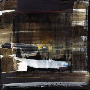 New Land XVII (2016) - Oil, drawing, pigmented shellac on canvas - 30 x 30 cm