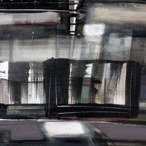 New Land XVIII (2016) - Oil, drawing, pigmented shellac on cardboard - 42 x 56 cm