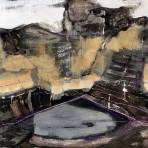No words but these to tell (2015) - Oil, drawing, ink, shellac on linen paper - 42 x 56 cm