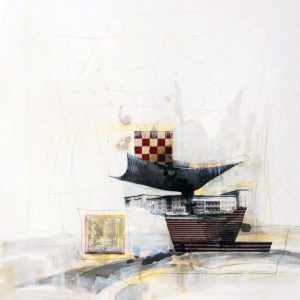 Oasis (2013) - Oil, drawing, collage, pigmented shellac on paper